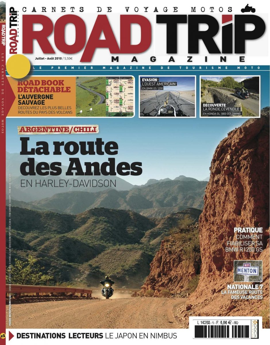 La couverture du Road Trip Magazine N°1 consacrée à La Route des Andes
