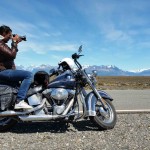 Scène de Patagonie sur un voyage moto Harley