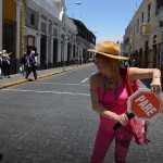 Dans la ville d'Aréquipa lors d'un voyage moto Harley au Pérou